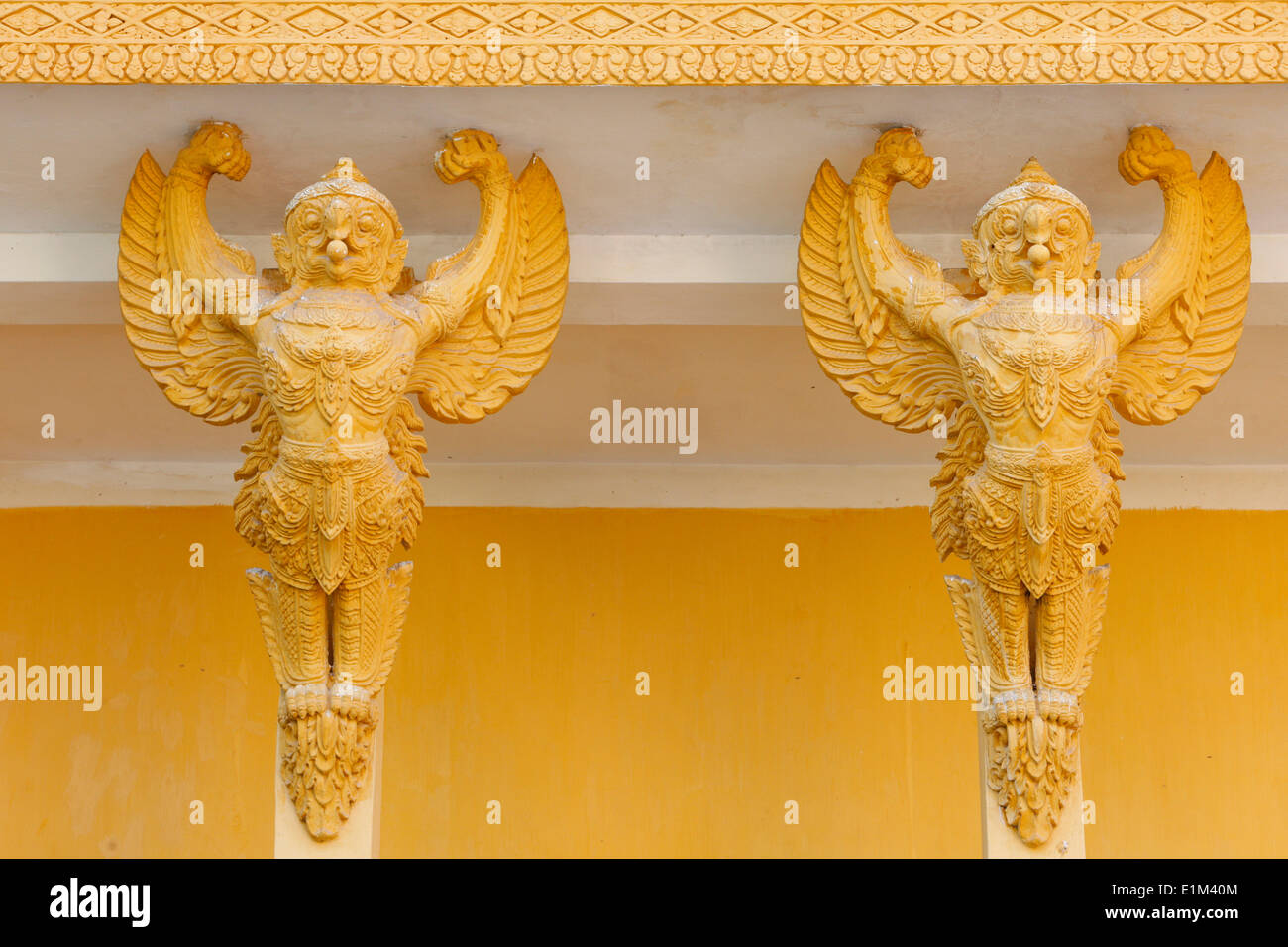 The Royal Palace of Phnom Penh.  Two Garudas. Stock Photo