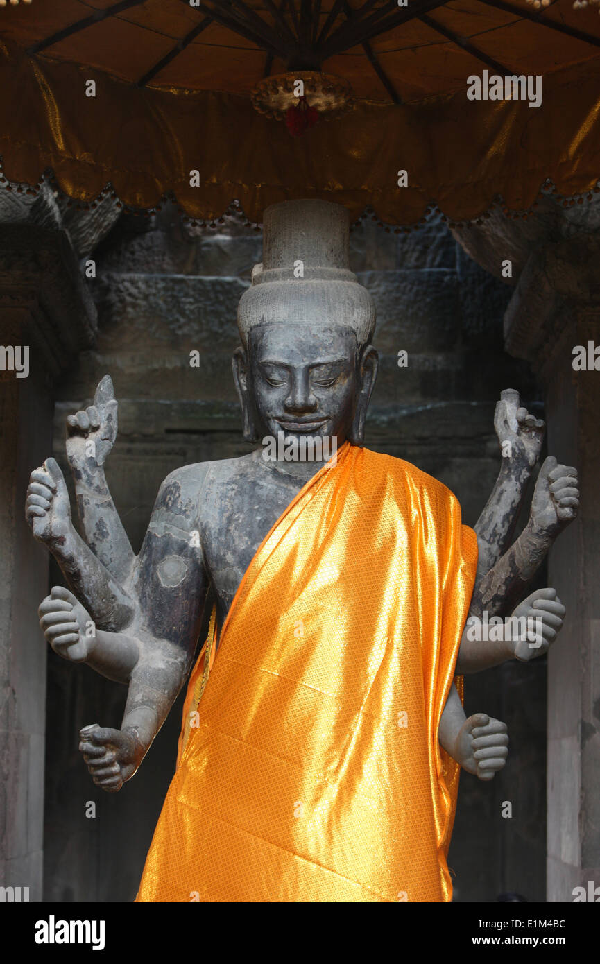 Vishnu Statue.  Angkor Wat. Stock Photo