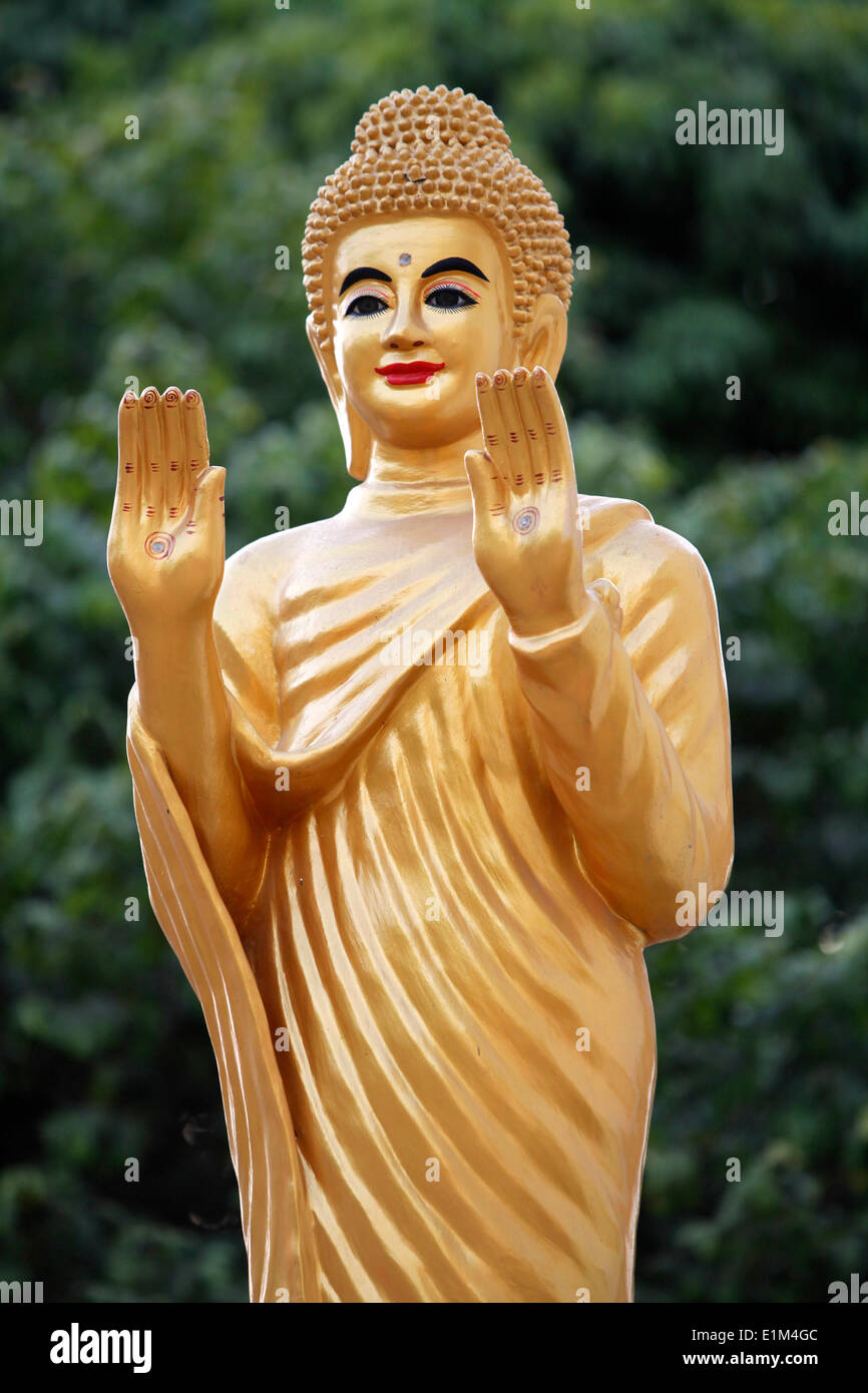 Standing Buddha at Wat Svay Porper Stock Photo