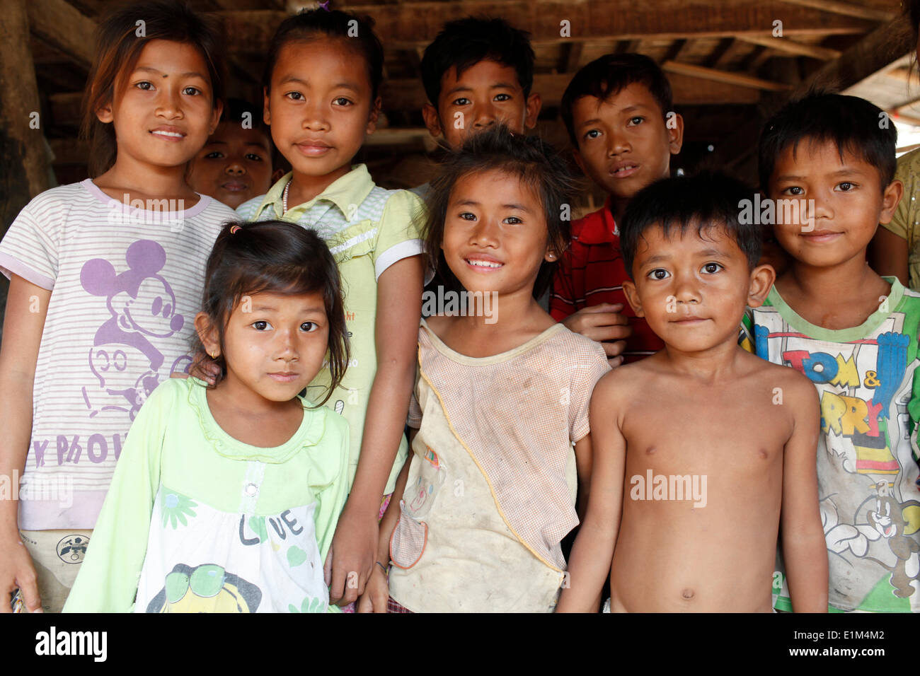 Group of Cambodian children Stock Photo