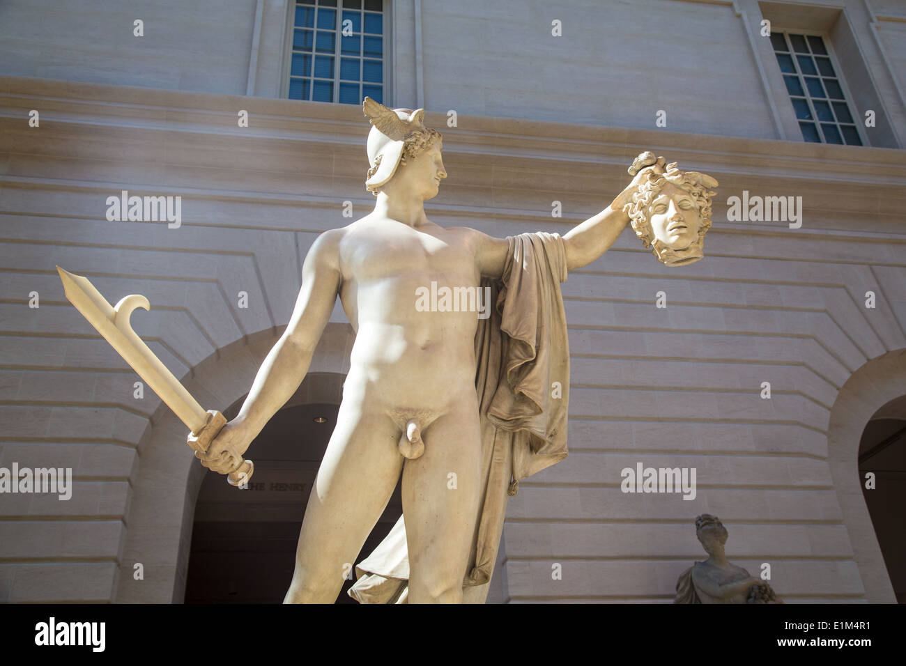 Statue of Perseus holding the head of Medusa, Metropolitan Museum of Art, NYC Stock Photo