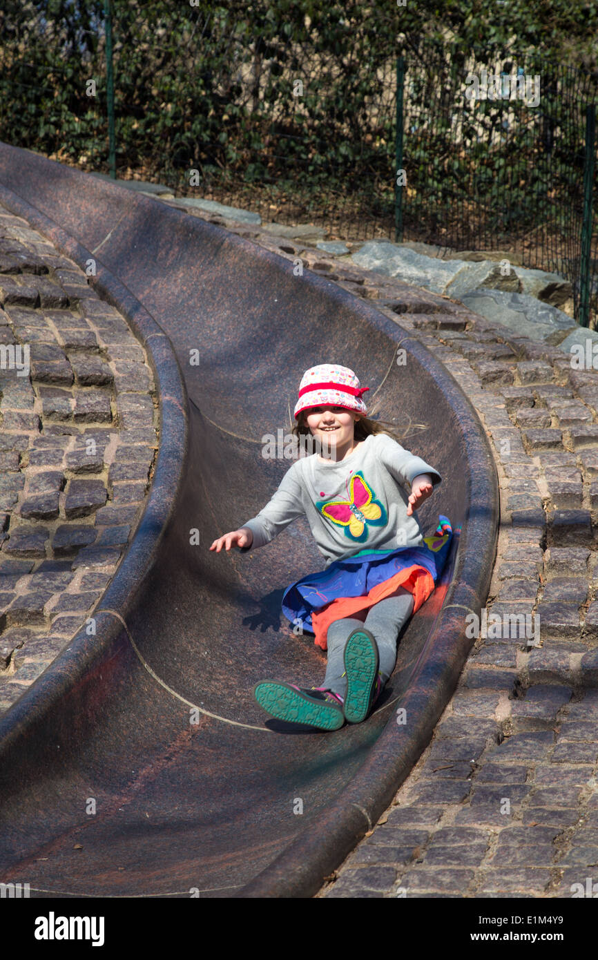 Stone Slide, Billy Johnson Playground, Central Park, NYC Stock Photo