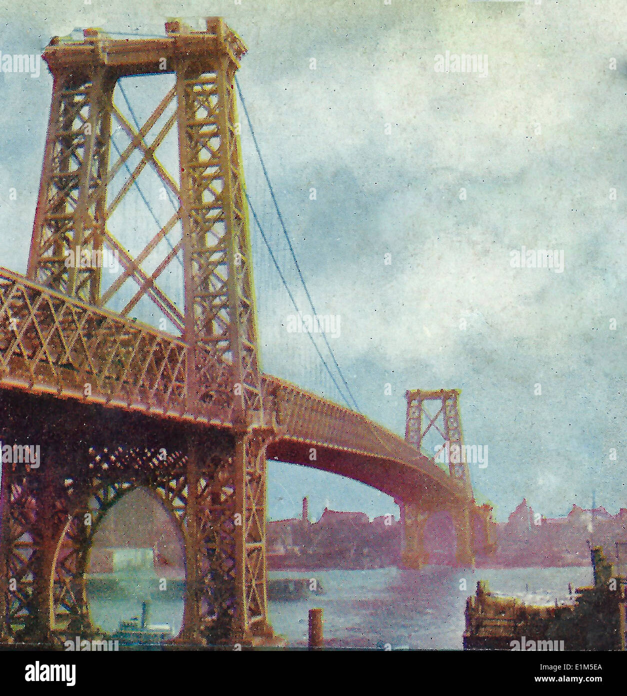The New Williamsburg Suspension Bridge, New York and Brooklyn, circa