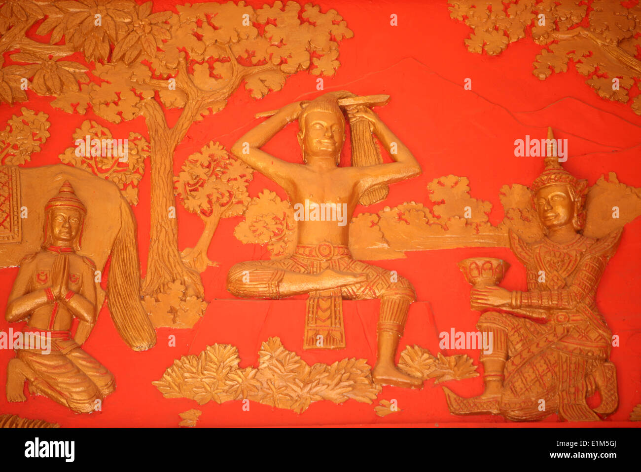 Life of the Buddha. The Great Tonsure the Buddha cuts his hair with