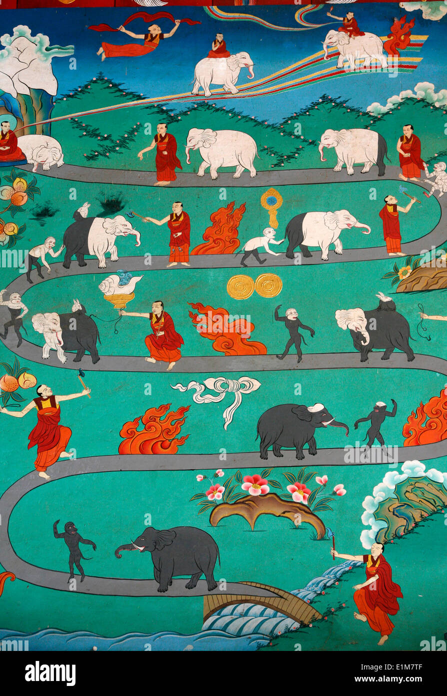 White elephant tale at Kopan monastery Stock Photo Alamy