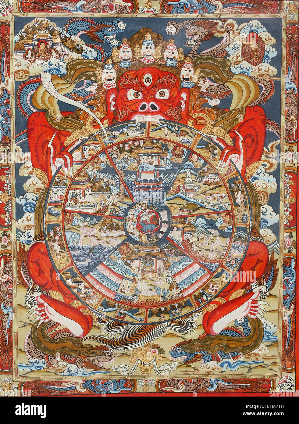Wheel of life or wheel of Samsara. Kopan monastery Stock Photo Alamy