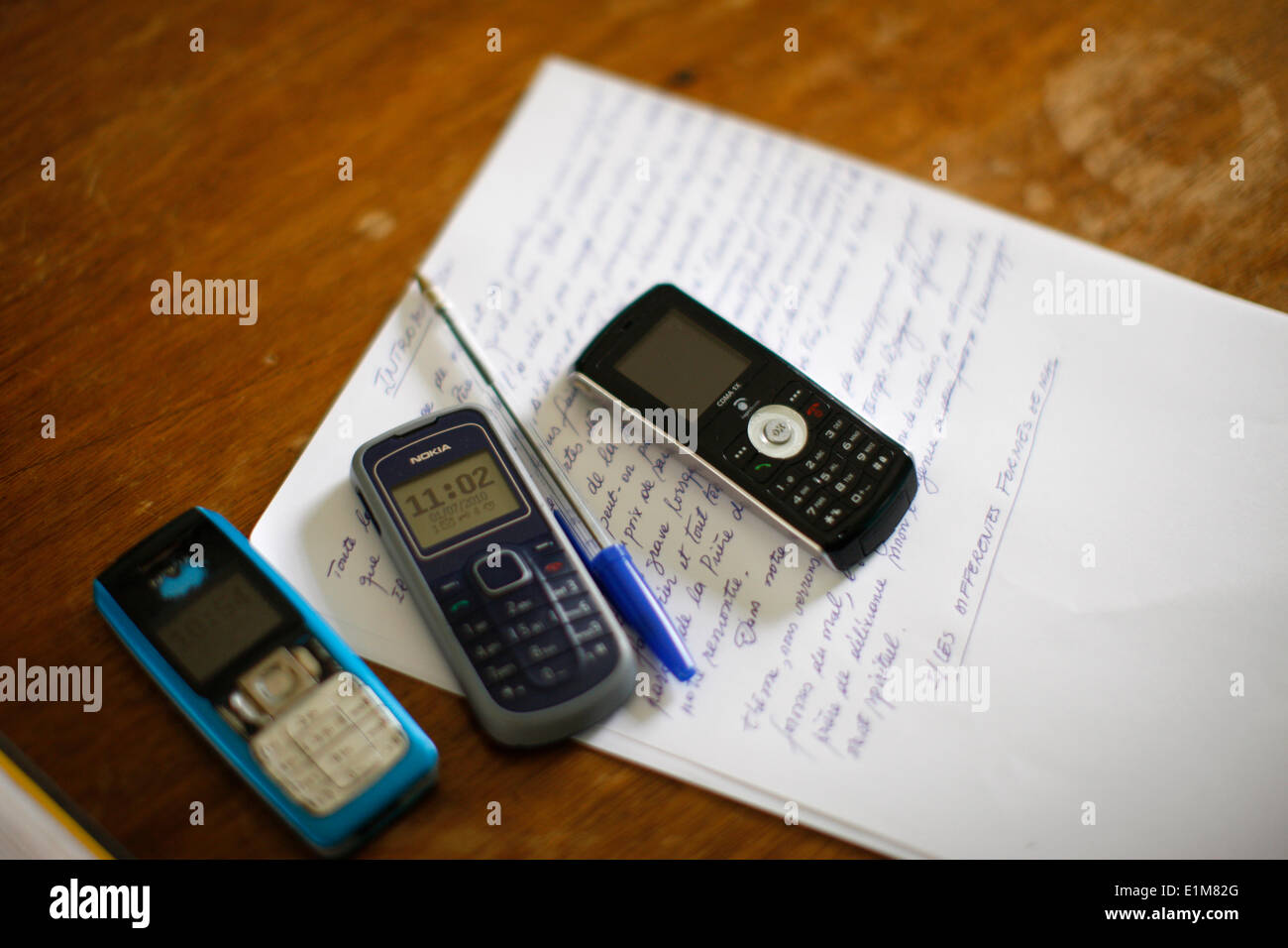 Priest's cell phones Stock Photo