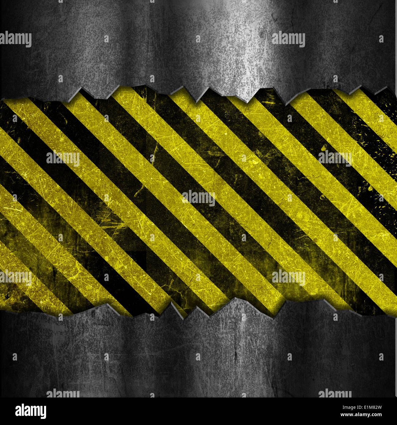 Grunge metal background with yellow and black striped design Stock ...