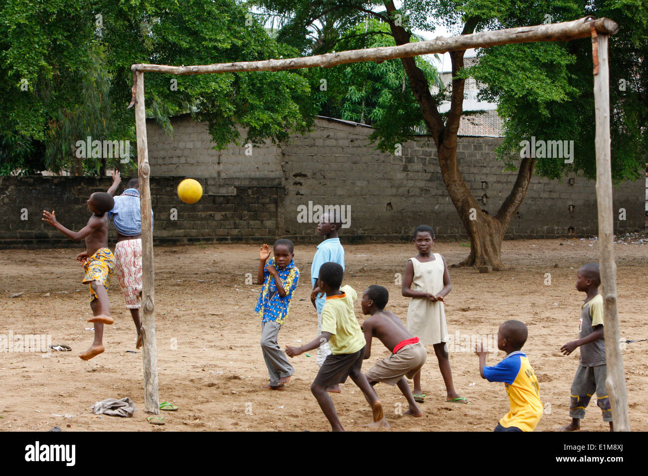 Soccer game in a school Stock Photo Alamy