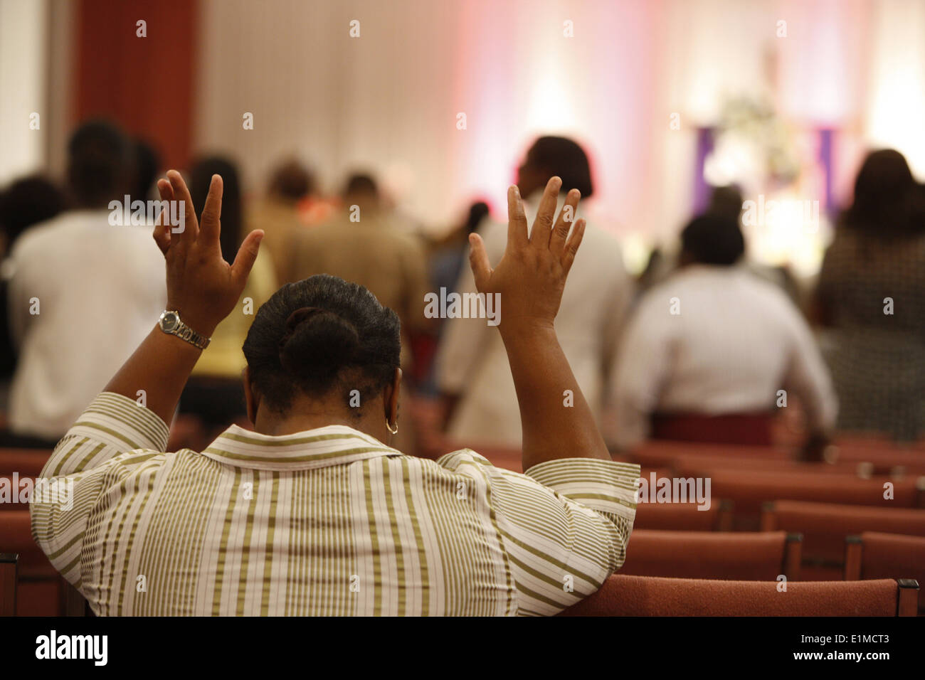 Sunday service at Words of Life fellowship church, Miami Stock Photo