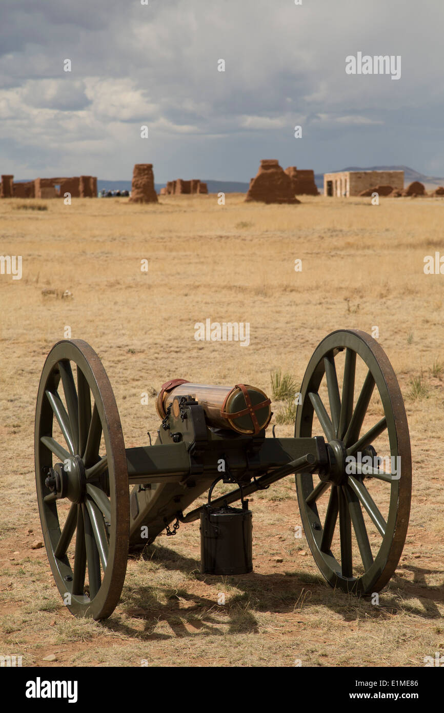 USA, New Mexico, Fort Union National Monument, fort operational from 1851-1891, U S Model 1841, 12 Pound Mountain Howitzer Stock Photo