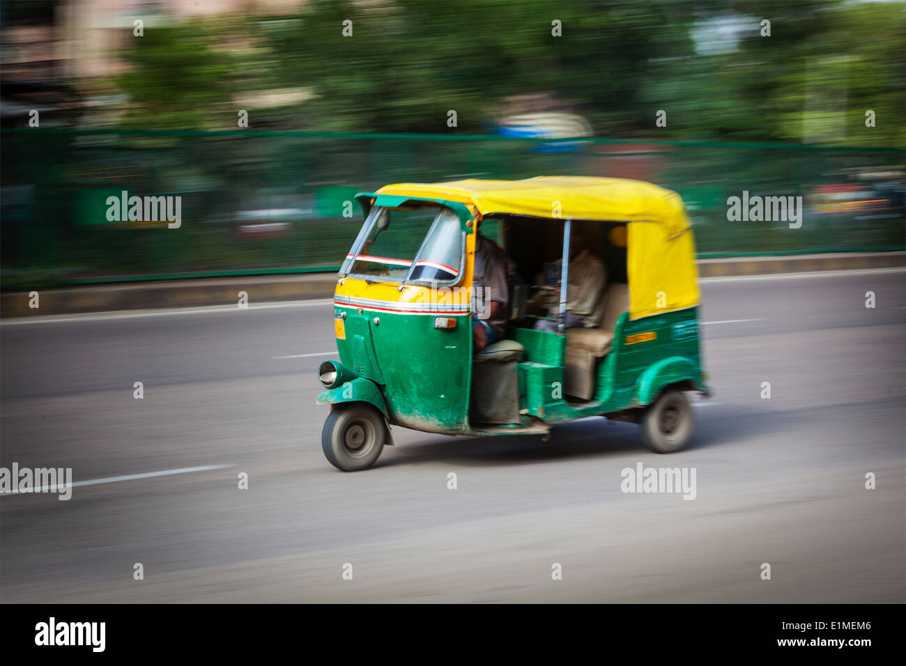 Indian auto (autorickshaw) in the street. India Stock Photo