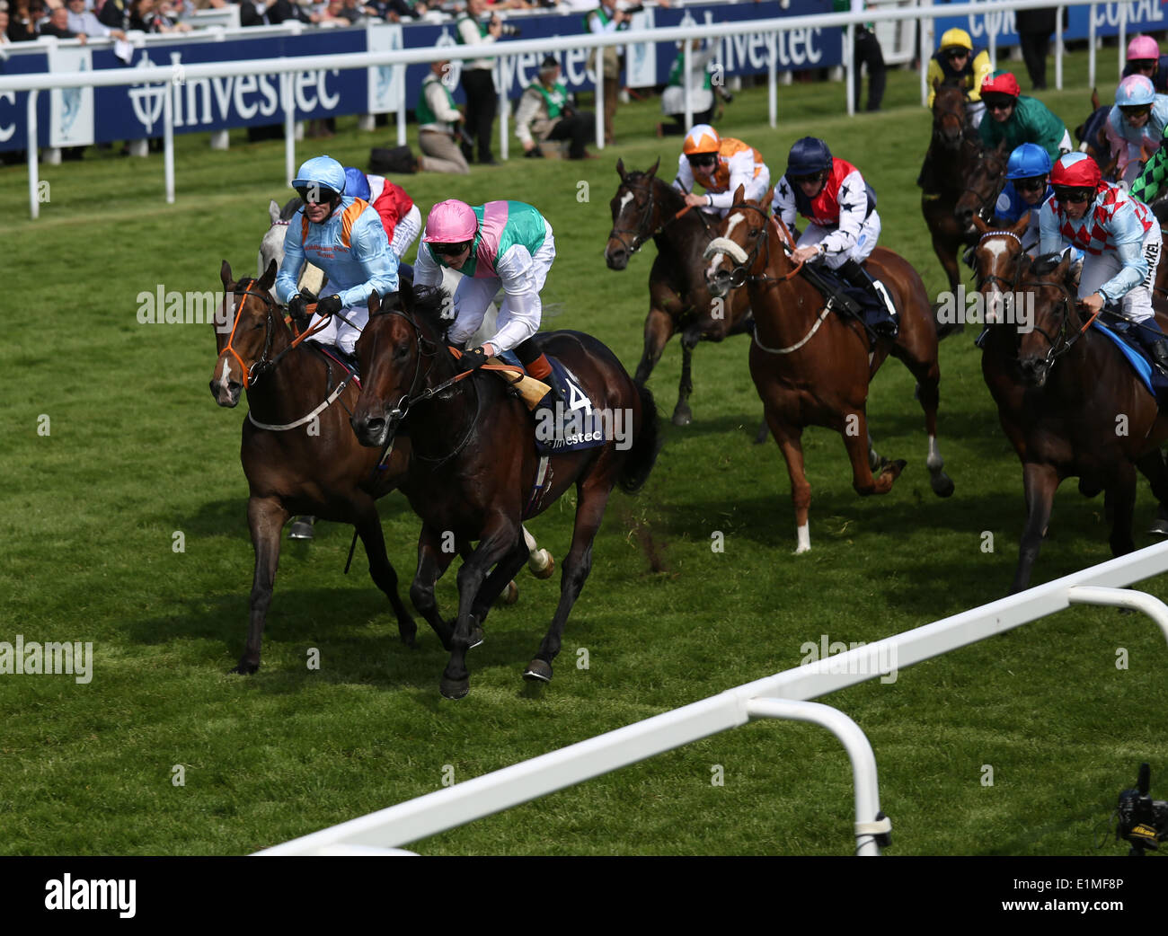 Epsom, UK. 06th June, 2014. Abseil under James Doyle wins The Investec Mile during Ladies Day of the 2014 Epsom Derby Festival. Credit:  Action Plus Sports/Alamy Live News Stock Photo