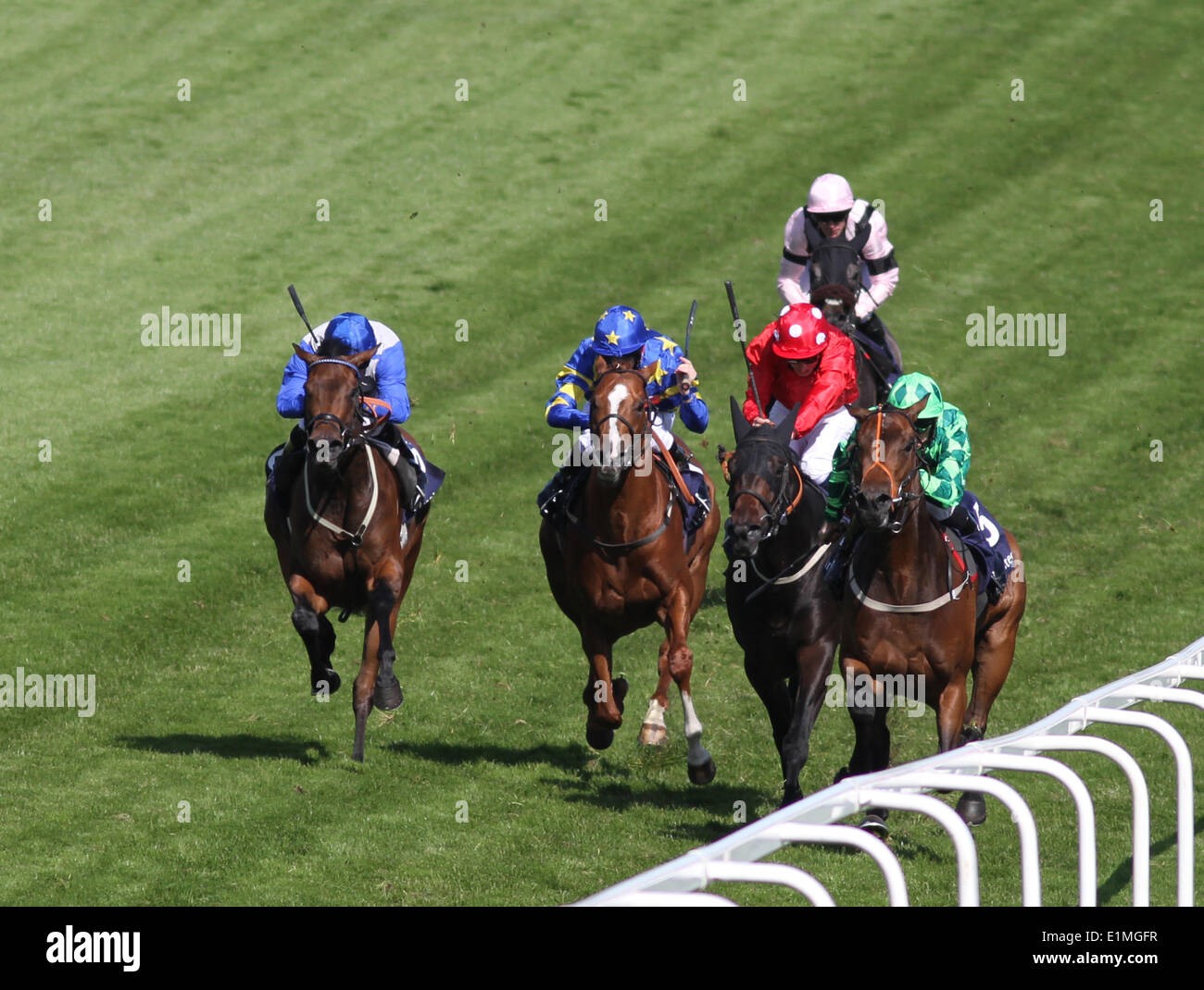 Epsom, UK. 06th June, 2014. That Is The Spirit under Daniel Tudhope wins The Investec Surrey Stakes during Ladies Day of the 2014 Epsom Derby Festival. Credit:  Action Plus Sports/Alamy Live News Stock Photo
