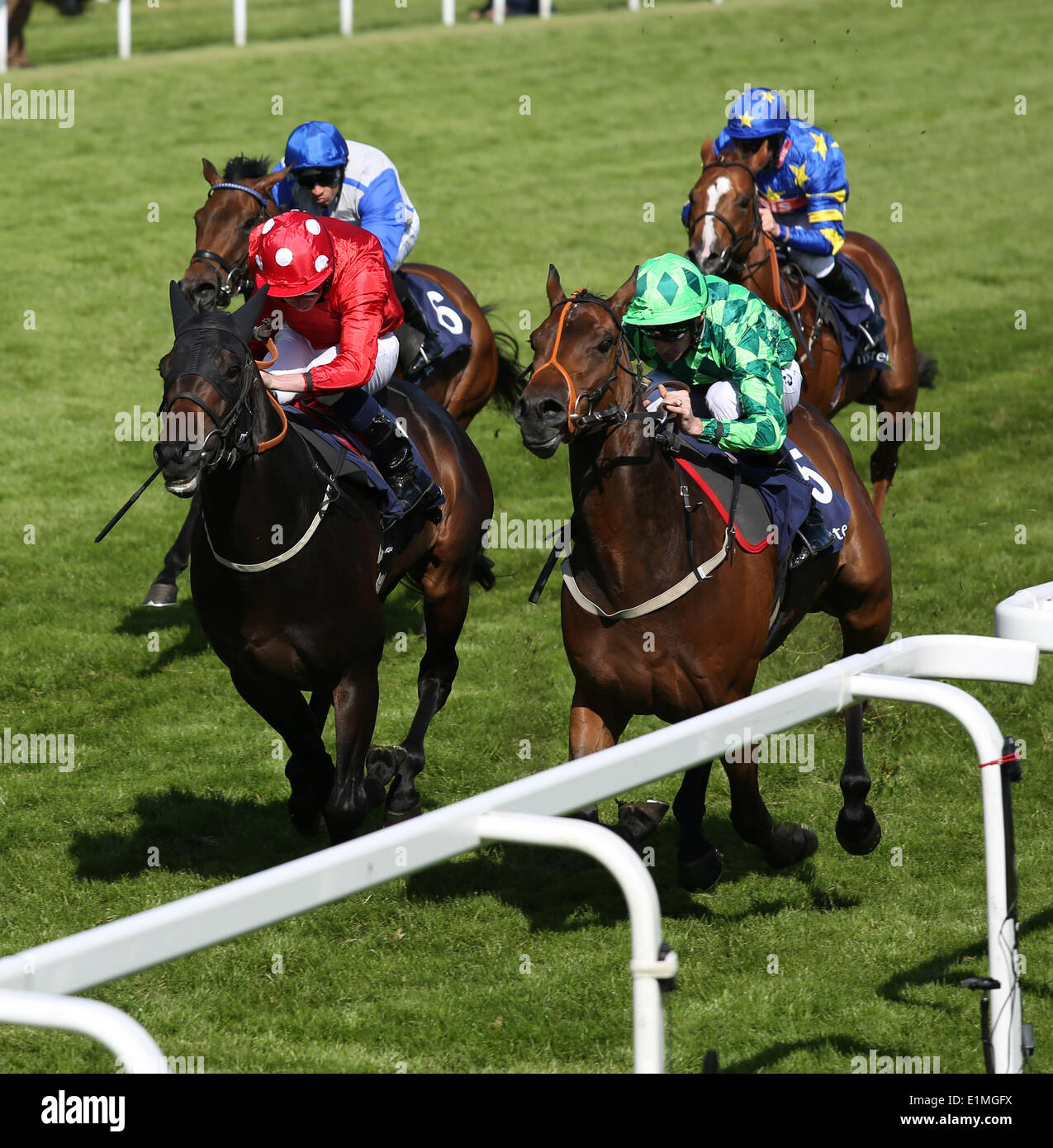 Epsom, UK. 06th June, 2014. That Is The Spirit under Daniel Tudhope wins The Investec Surrey Stakes during Ladies Day of the 2014 Epsom Derby Festival. Credit:  Action Plus Sports/Alamy Live News Stock Photo