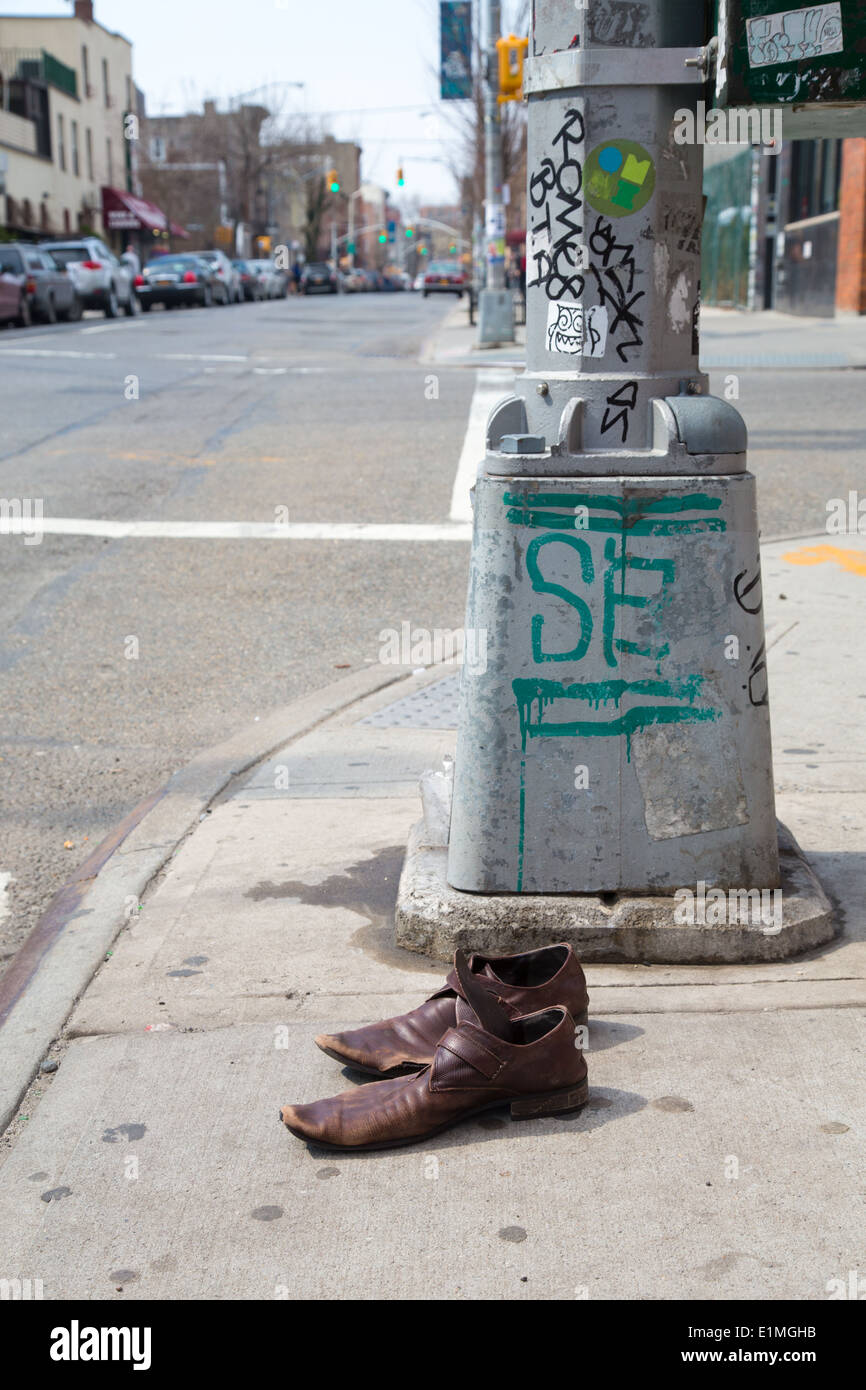 Abandoned Shoes, Brooklyn, NYC Stock Photo Alamy