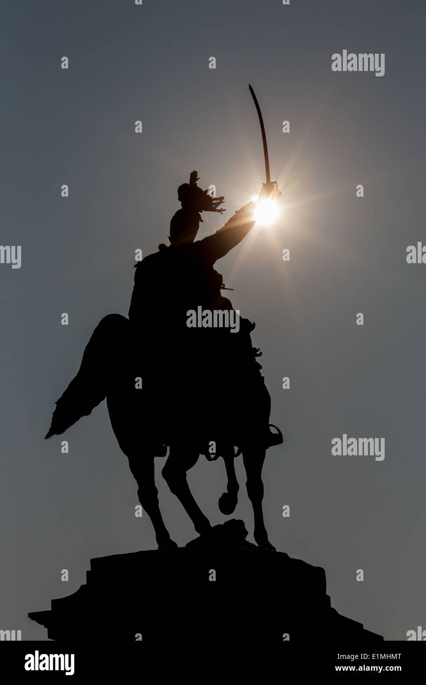 Venice - Silhouette of Monument to Victor Emmanuel II by Ettore Ferrari from year 1887 Stock Photo