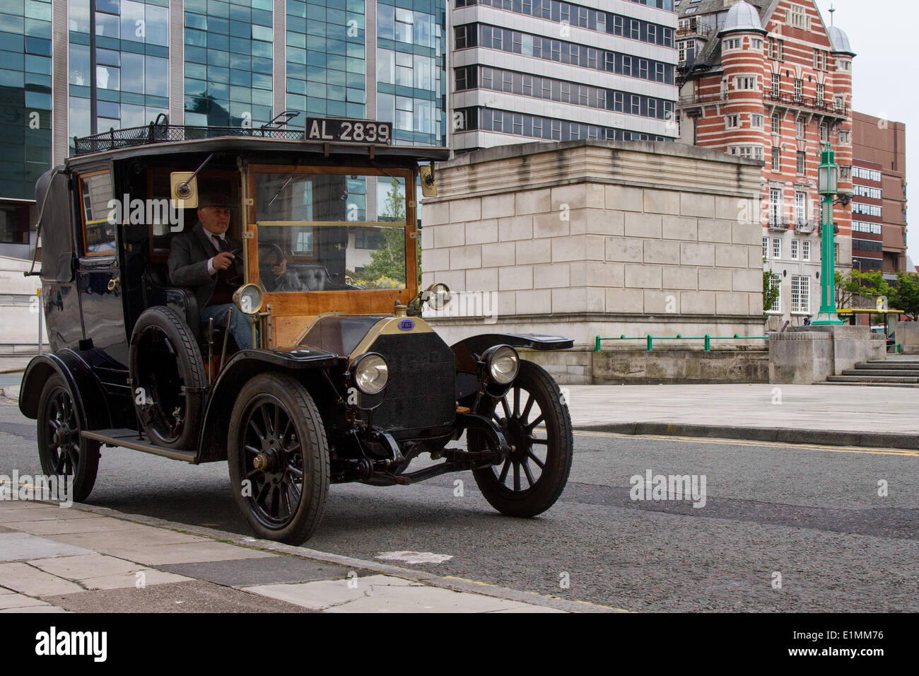 1912 pre-war vintage Taxi Fiat 1590cc petrol car used by the BBC filming new Series for BBC1 drama 'Our Zoo' - based on the story of Chester Zoo which will be told in a new BBC1 family drama. Stock Photo