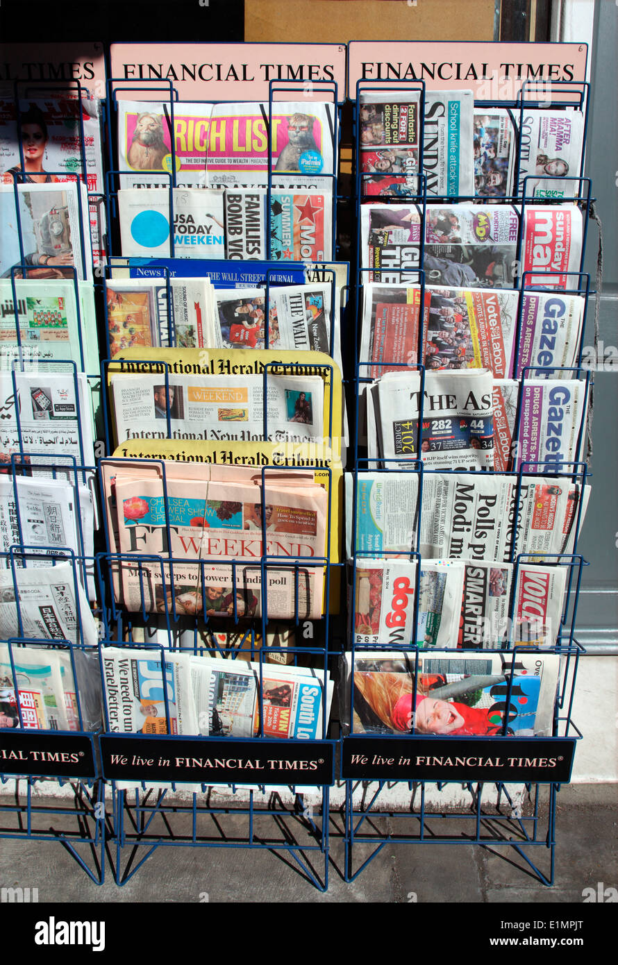 Newsstand in London May 2014 Stock Photo