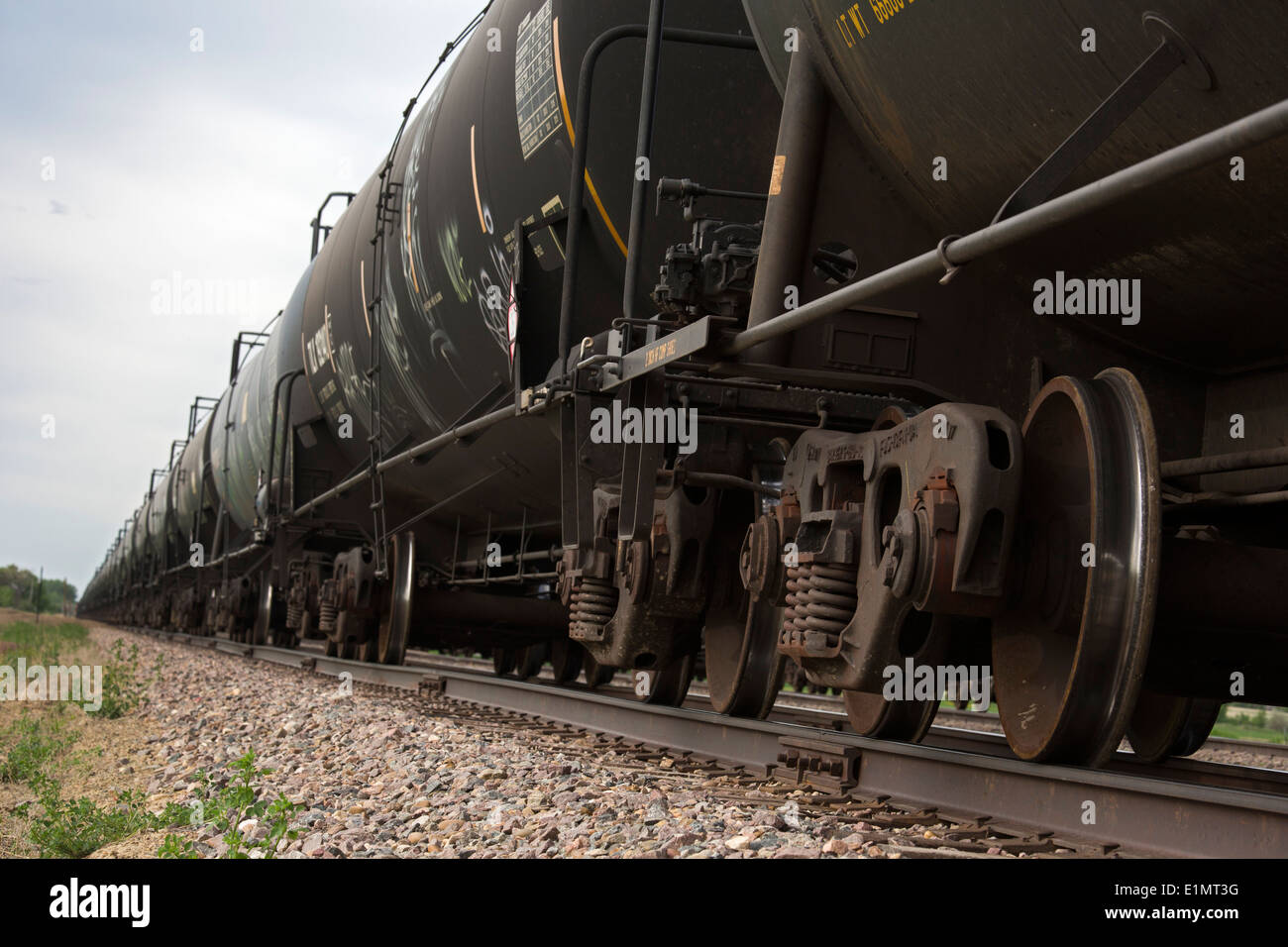 Williston, North Dakota Rail tank cars transport oil produced in the