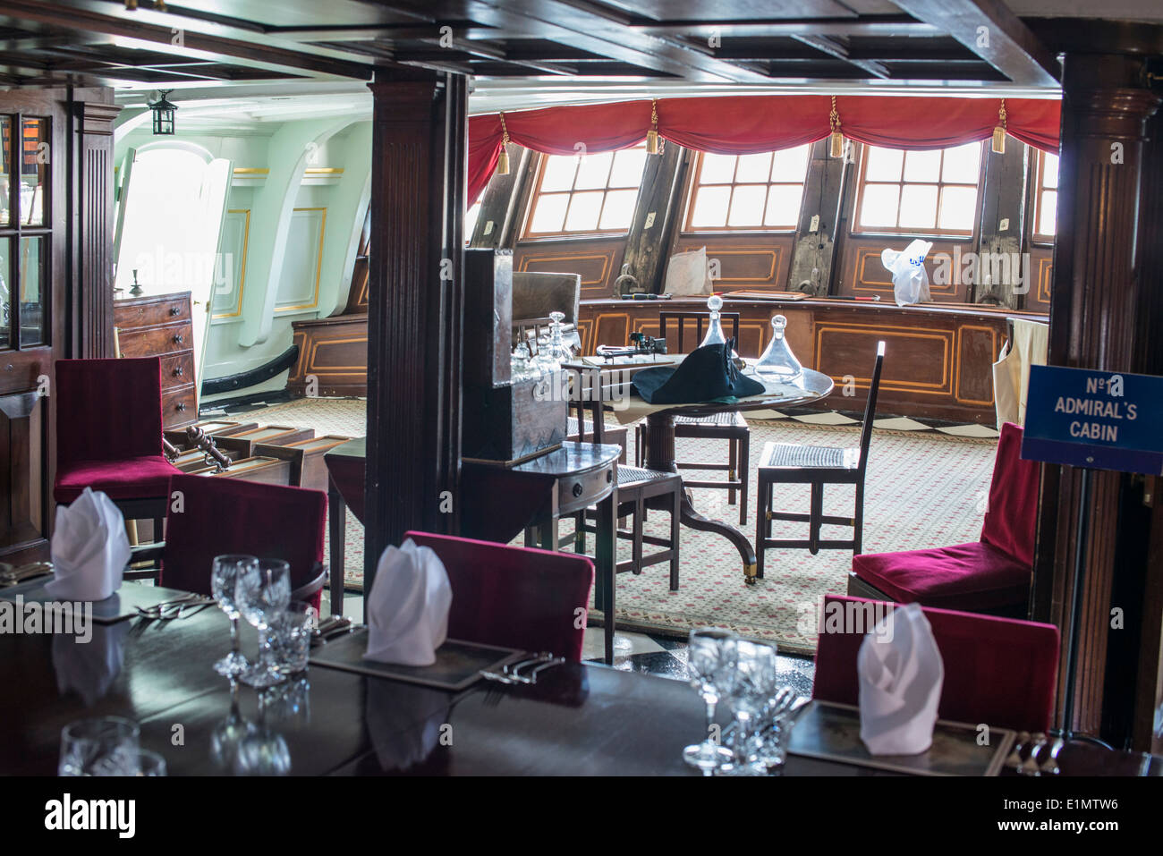 Admiral's quarters, HMS Warrior, Portsmouth, England Stock Photo Alamy