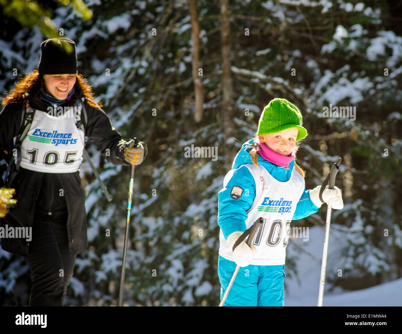 Cross country skiing in Canada Stock Photo Alamy