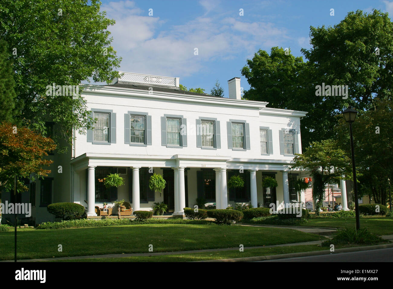 Southern Colonial House in Franklin, Ohio, USA. Sold as Royalty Free