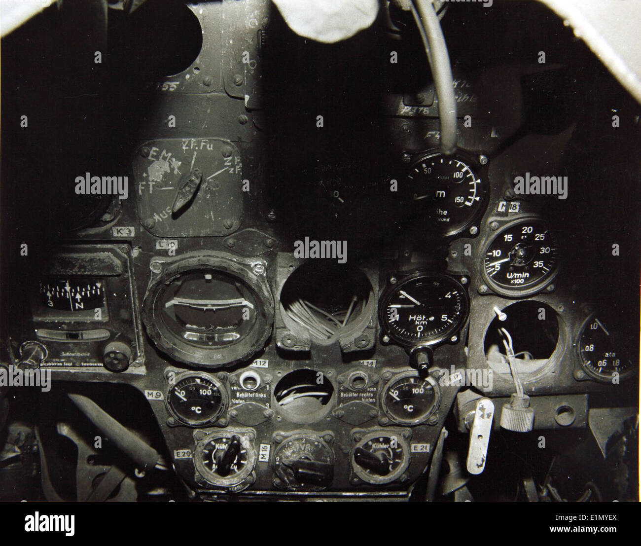 WW2 photo of German Messerschmitt Bf110 cockpit