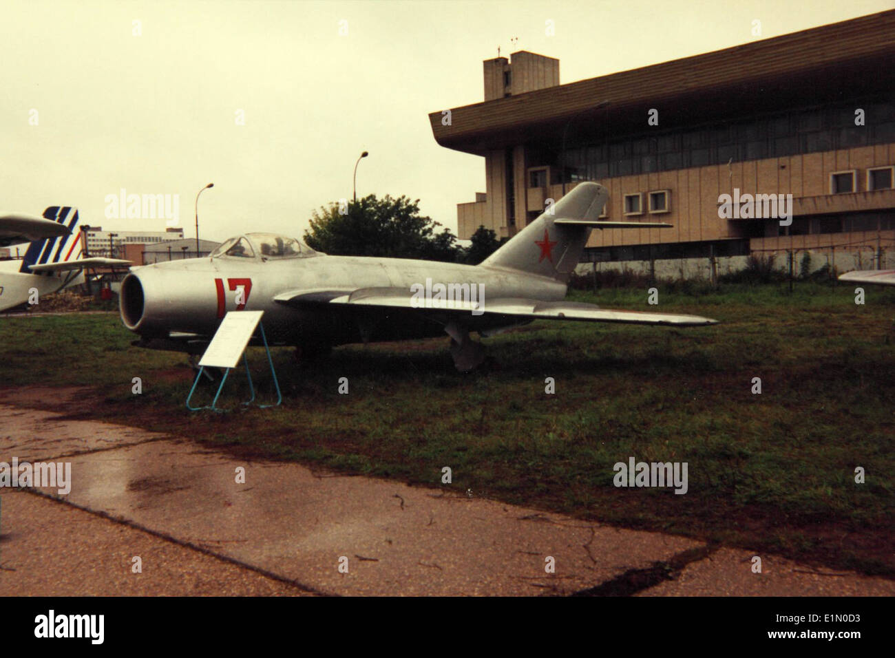 The Mikoyan-Gurevich MiG-17, NATO reporting name 'Fresco', was a Soviet-built jet fighter used primarily in the 1950s and 1960s. Known for its performance in dogfights, the MiG-17 was widely used by Warsaw Pact countries and served in several Cold War conflicts. Stock Photo