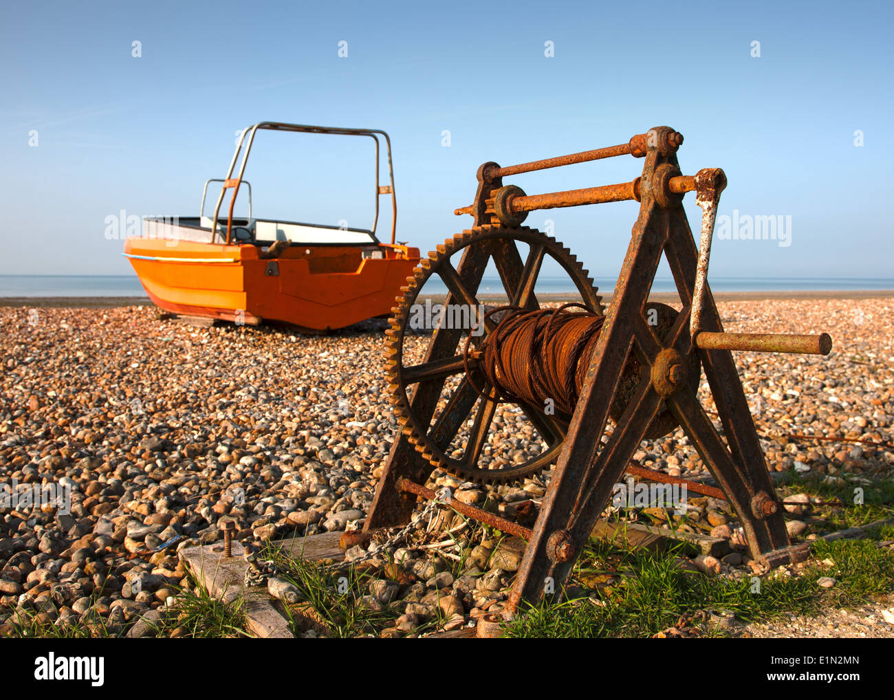 Fishing boat old rusty winch hi-res stock photography and images - Alamy