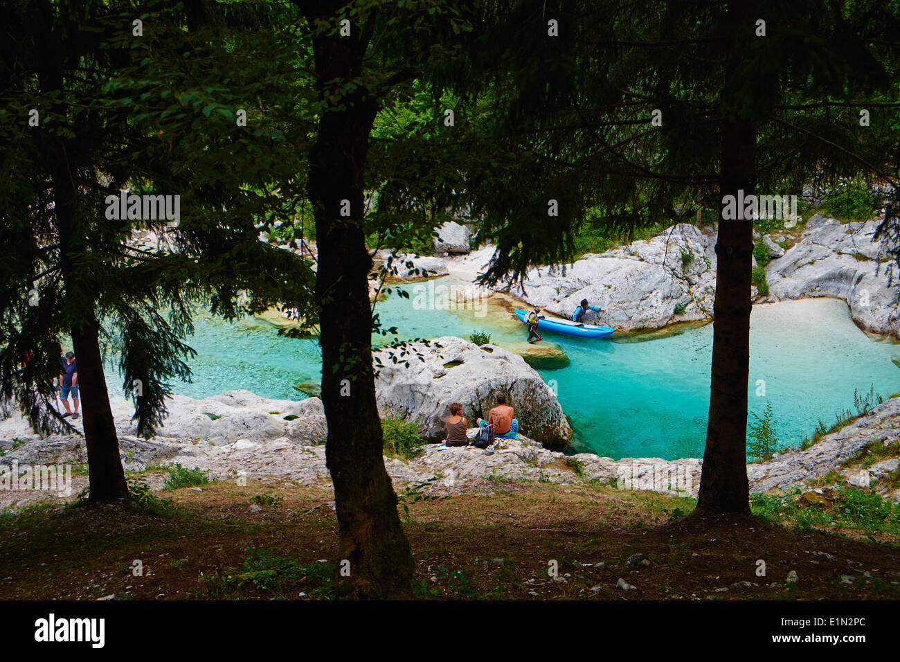 Slovenia, Goriska region, Bovec, Triglav National Park, Velika Korita, Soca river gorge Stock Photo