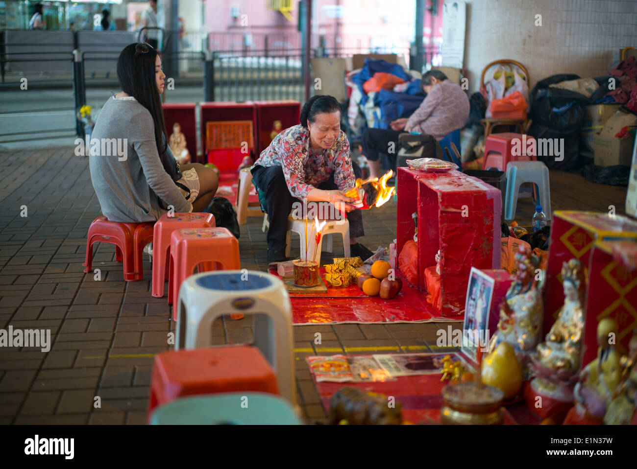 Tradional Chinese culture cleansing of bad spirits. Stock Photo