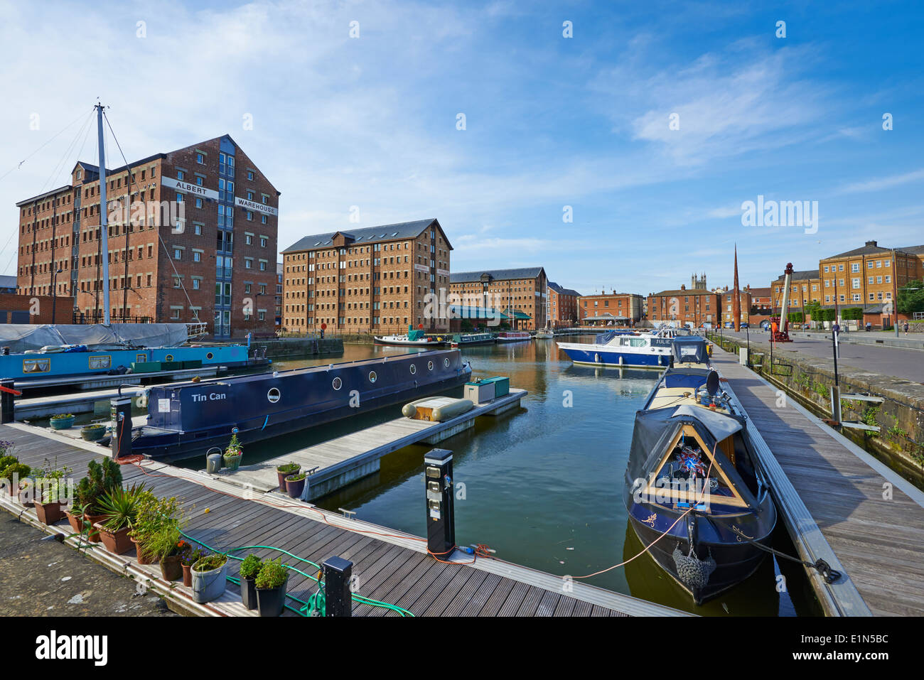 View across Victoria Dock Gloucester Docks Gloucestershire UK Stock