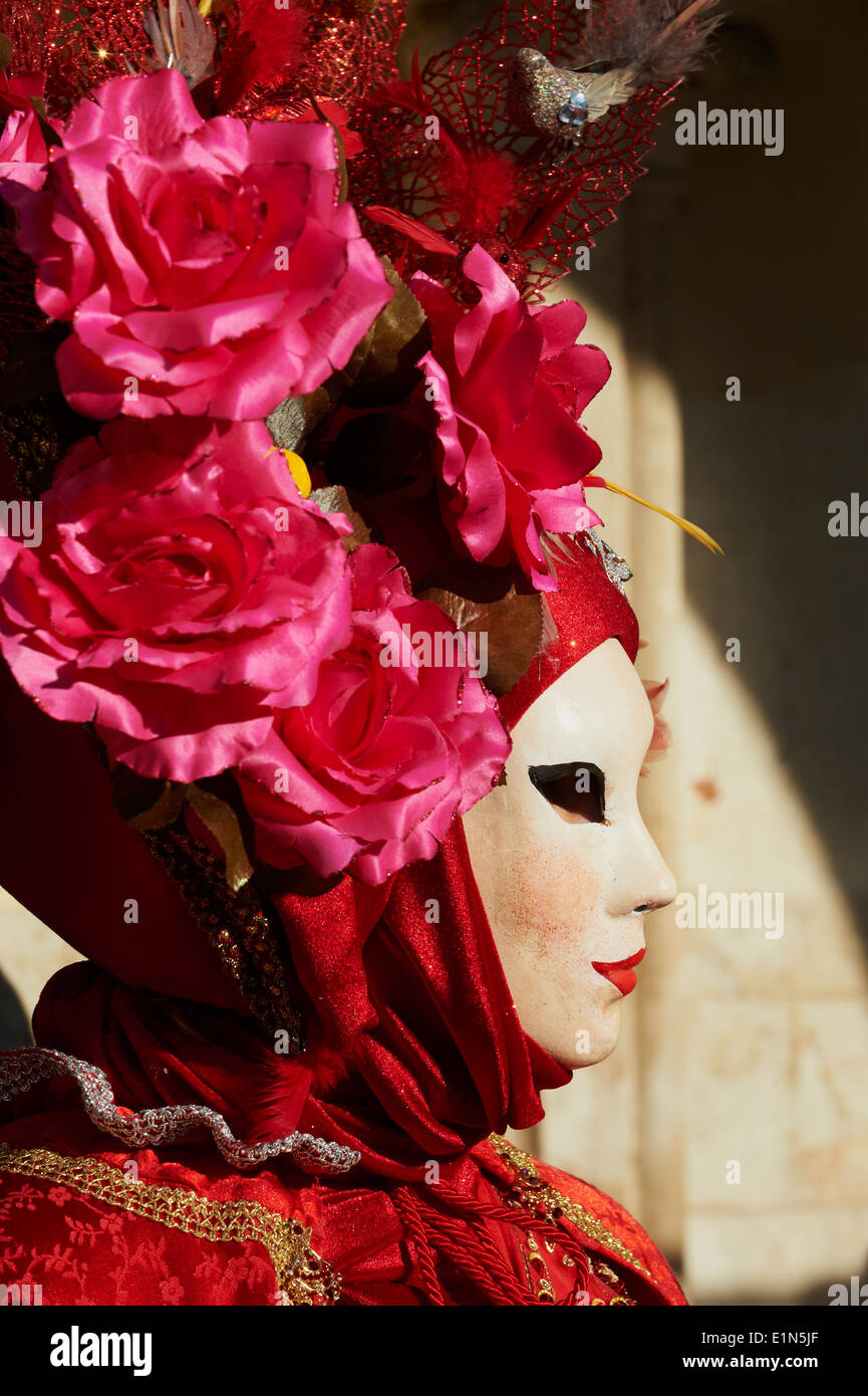 Venice carnival green costume hi-res stock photography and images - Alamy