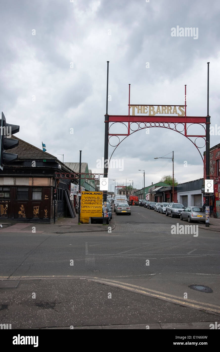 Entrance Gateway from Gallowgate to the World Famous Glasgow Barras Market Stock Photo