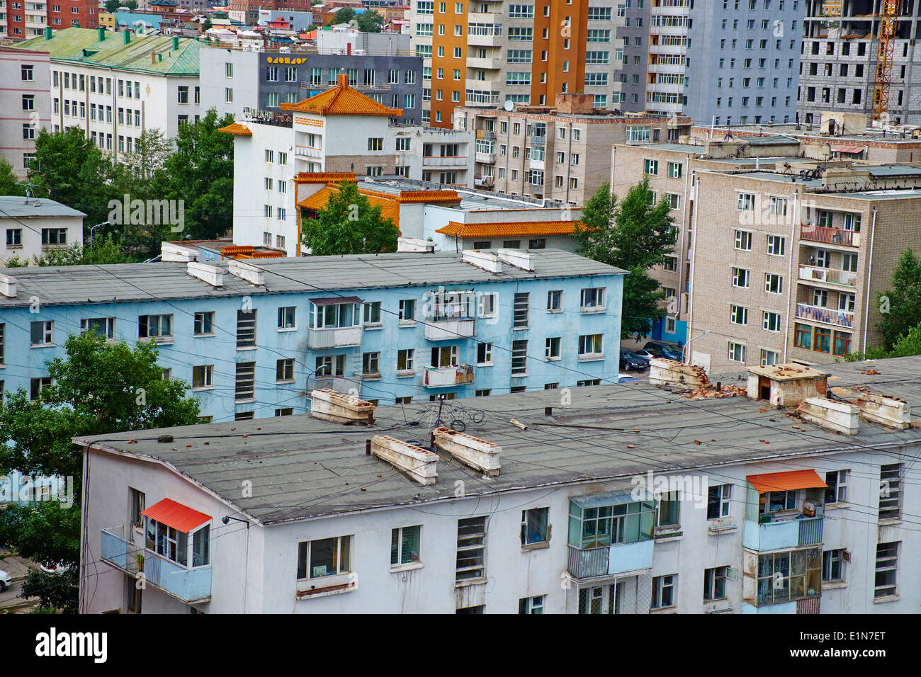 Mongolia, Ulan Bator, Cityscape from Tasgany Ovoo Stock Photo