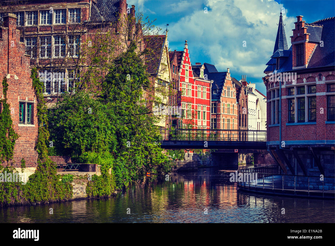Ghent canal. Ghent, Belgium Stock Photo Alamy