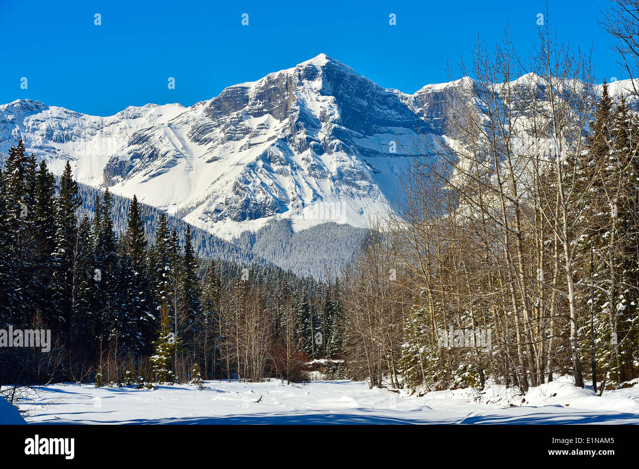 Snow Covered Rocky Mountains High Resolution Stock Photography and