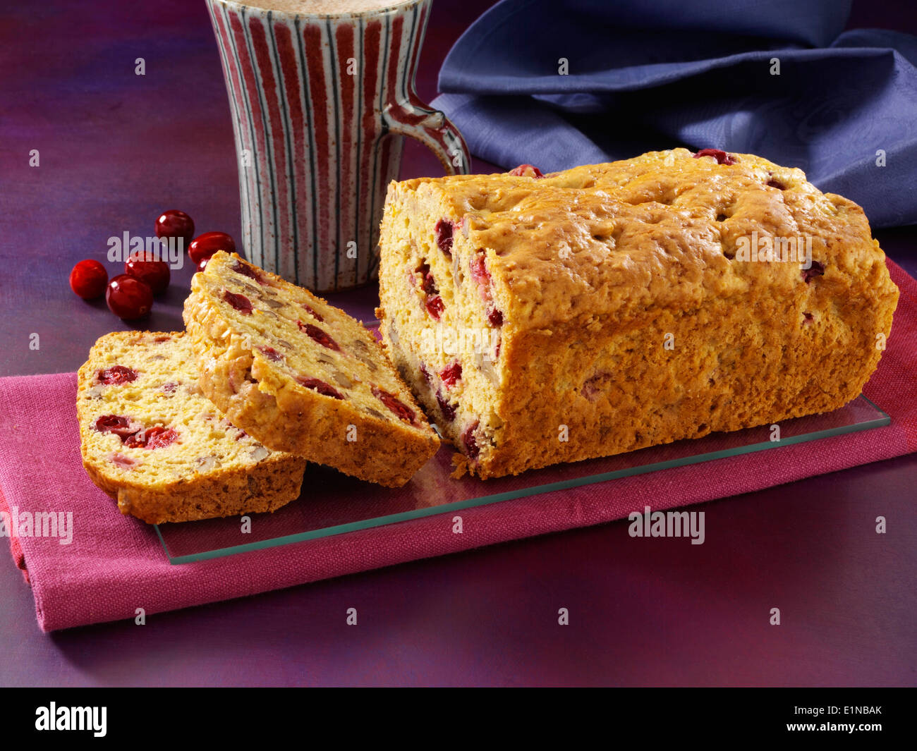 Cranberry loaf home made fruit teatime treat Stock Photo