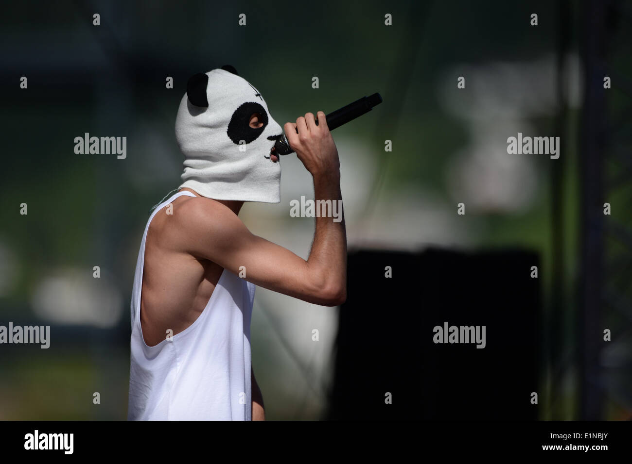 Bregenz, Austria. 07th June, 2014. German 'Panda Rapper' CRO performs ...
