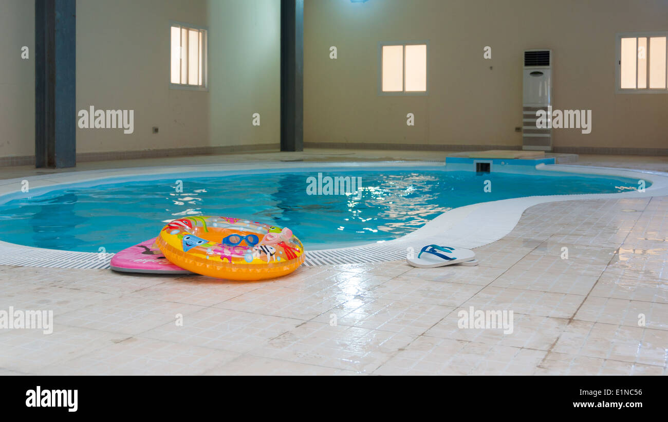 Indoor swimming pool, depiction of holiday season Stock Photo