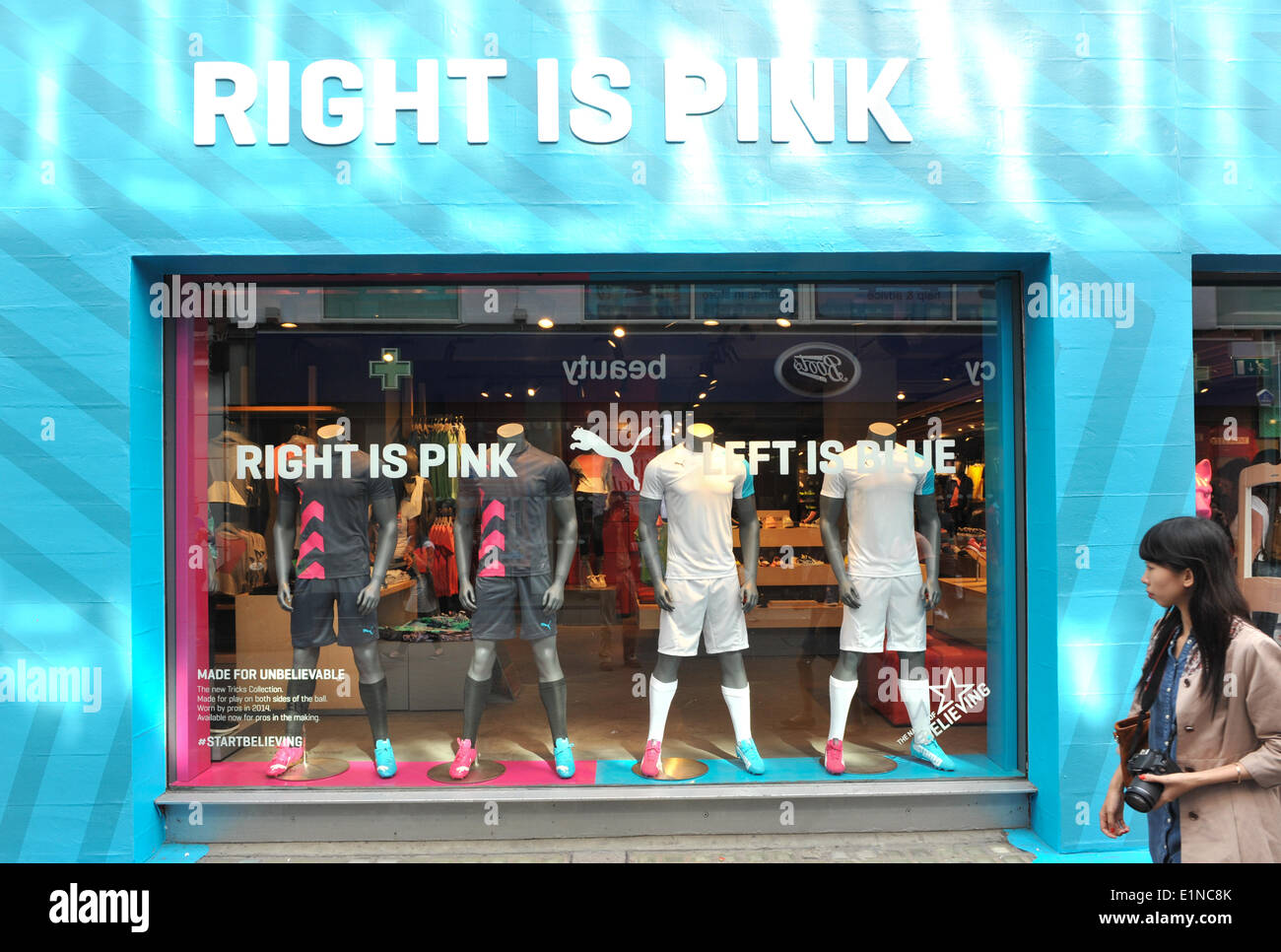 Carnaby Street, London, UK. 7th June 2014. Puma Store, World Cup themed  boots and window display. Credit: Matthew Chattle/Alamy Live News Stock  Photo - Alamy