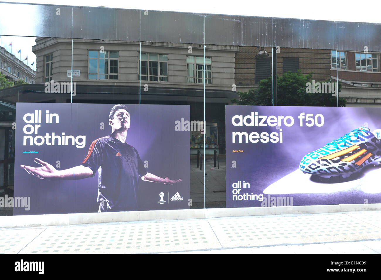 Oxford Street, London, UK. 7th June 2014. Adidas store with World Cup  adverts ahead of the World Cup in Brazil. Credit: Matthew Chattle/Alamy  Live News Stock Photo - Alamy