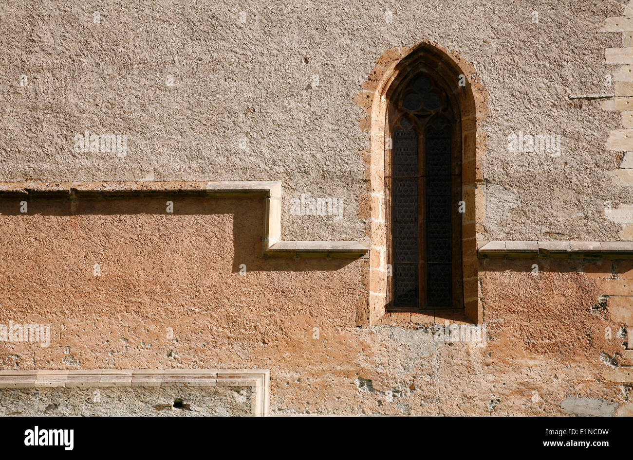 Gothic window of the Peterskirche in the Benedictine monastery Stift St. Lambrecht, Steiermark, Styria, Austria Stock Photo