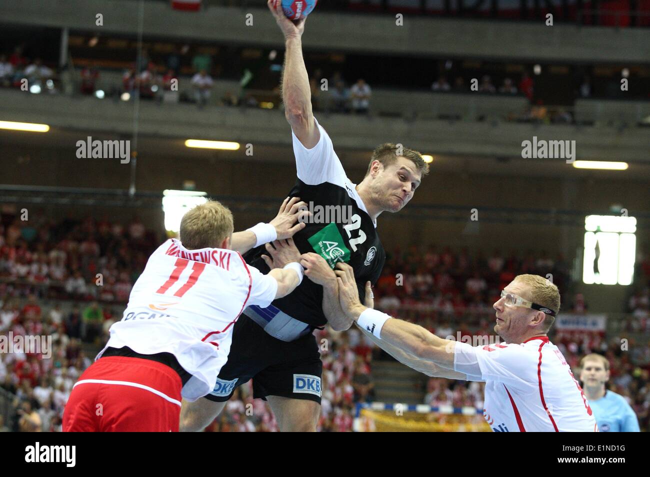 Gdansk, Poland 7th, June 2014 Quatar 2015 Men's World Handball Championship Play Off game between Poland and Germany at ERGO Arena sports hall. Michael Kraus (22) in action during the game. Credit:  Michal Fludra/Alamy Live News Stock Photo