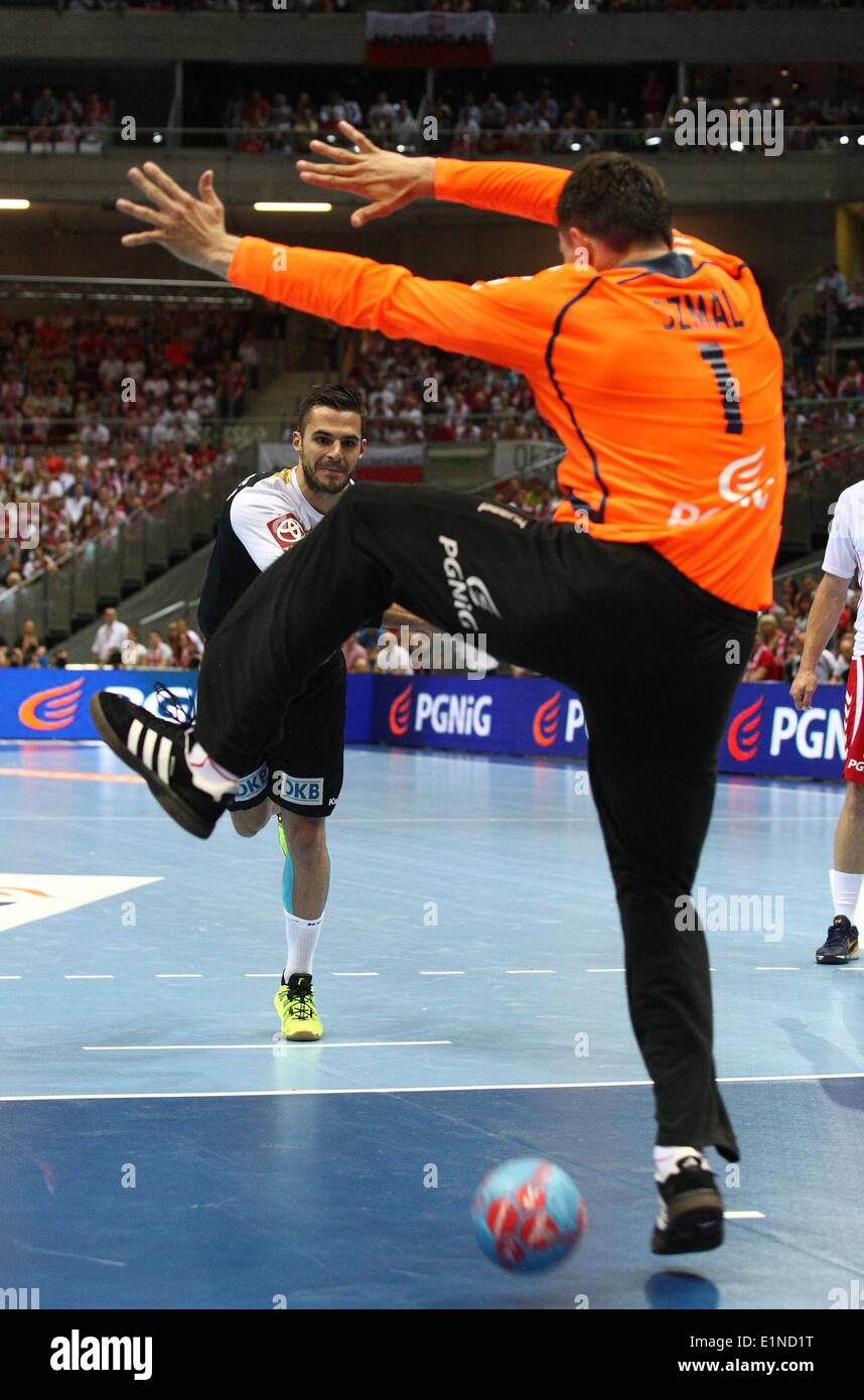 Gdansk, Poland 7th, June 2014 Quatar 2015 Men's World Handball Championship Play Off game between Poland and Germany at ERGO Arena sports hall. Szmal Slawomir (1) in action during the game. Credit:  Michal Fludra/Alamy Live News Stock Photo
