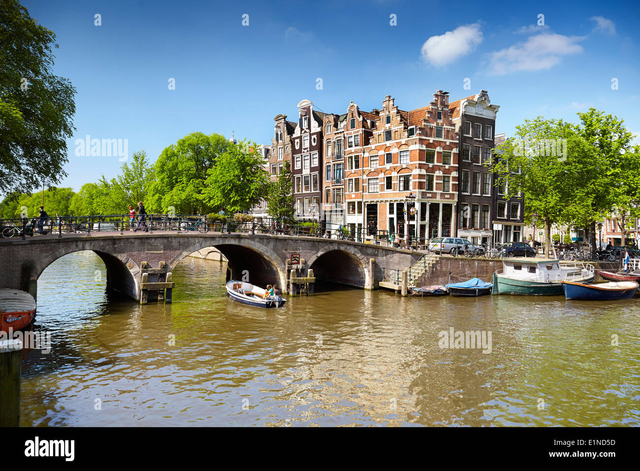 Amsterdam canal - Holland Netherlands Stock Photo