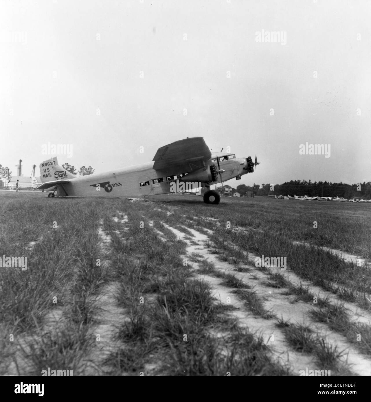 The Ford 4-AT-B, with serial number N9637, was a pivotal aircraft in the history of airliners, used by Pan American Airways. Its design helped shape the future of commercial air travel in the 1920s. Stock Photo