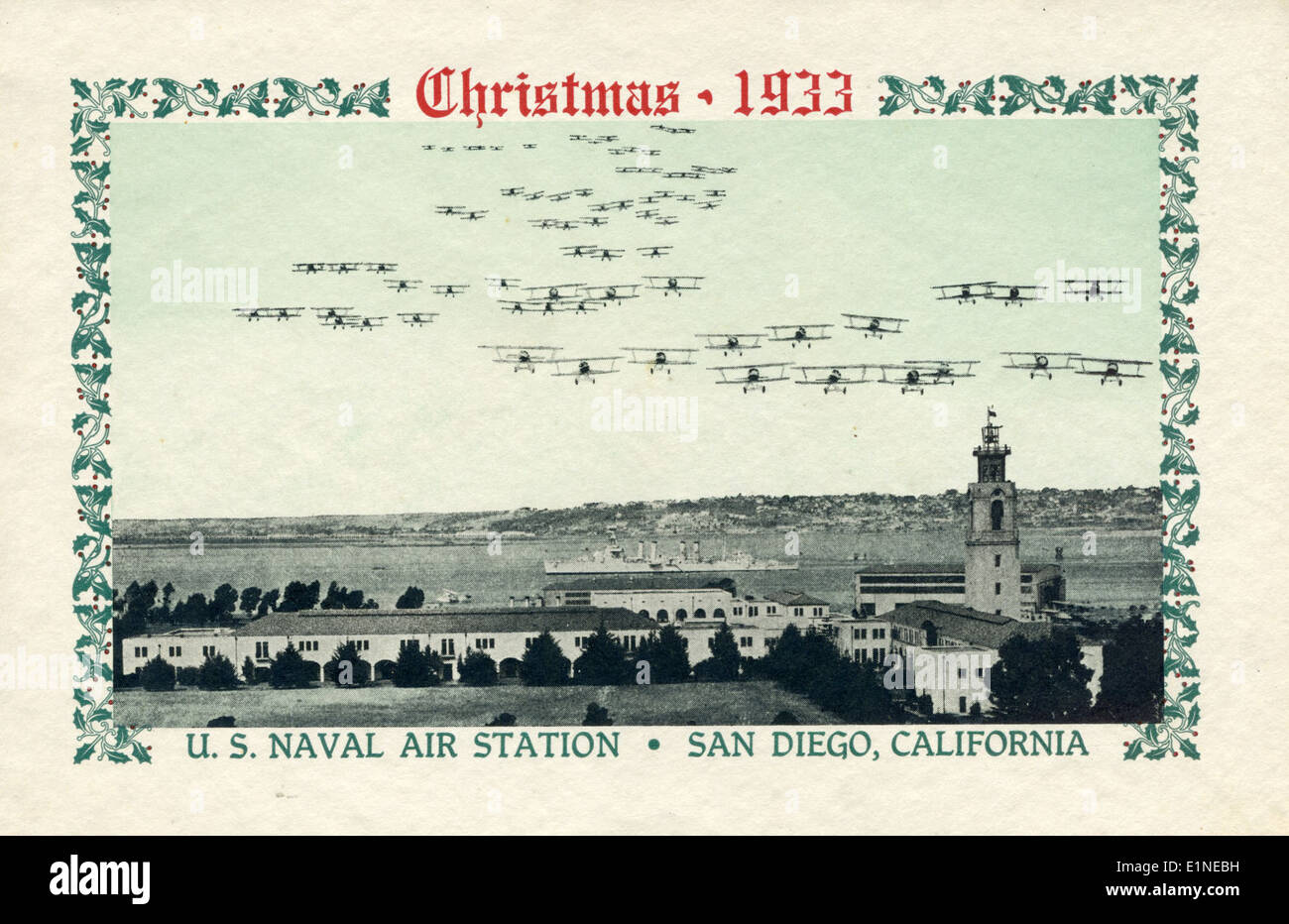 This historic menu from the NAS San Diego, dated 1933, offers a glimpse