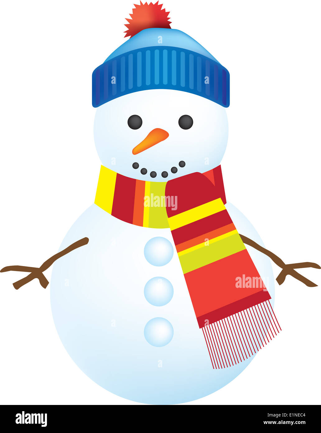 cute snowman isolated on a white background Stock Photo - Alamy